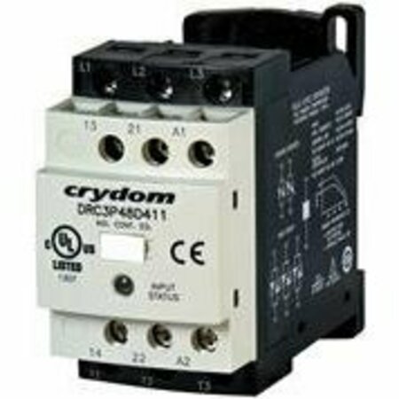CRYDOM Ssr Contactor  3-Phase  Din Rail Mount  480Vac/4. DRC3P48A400R